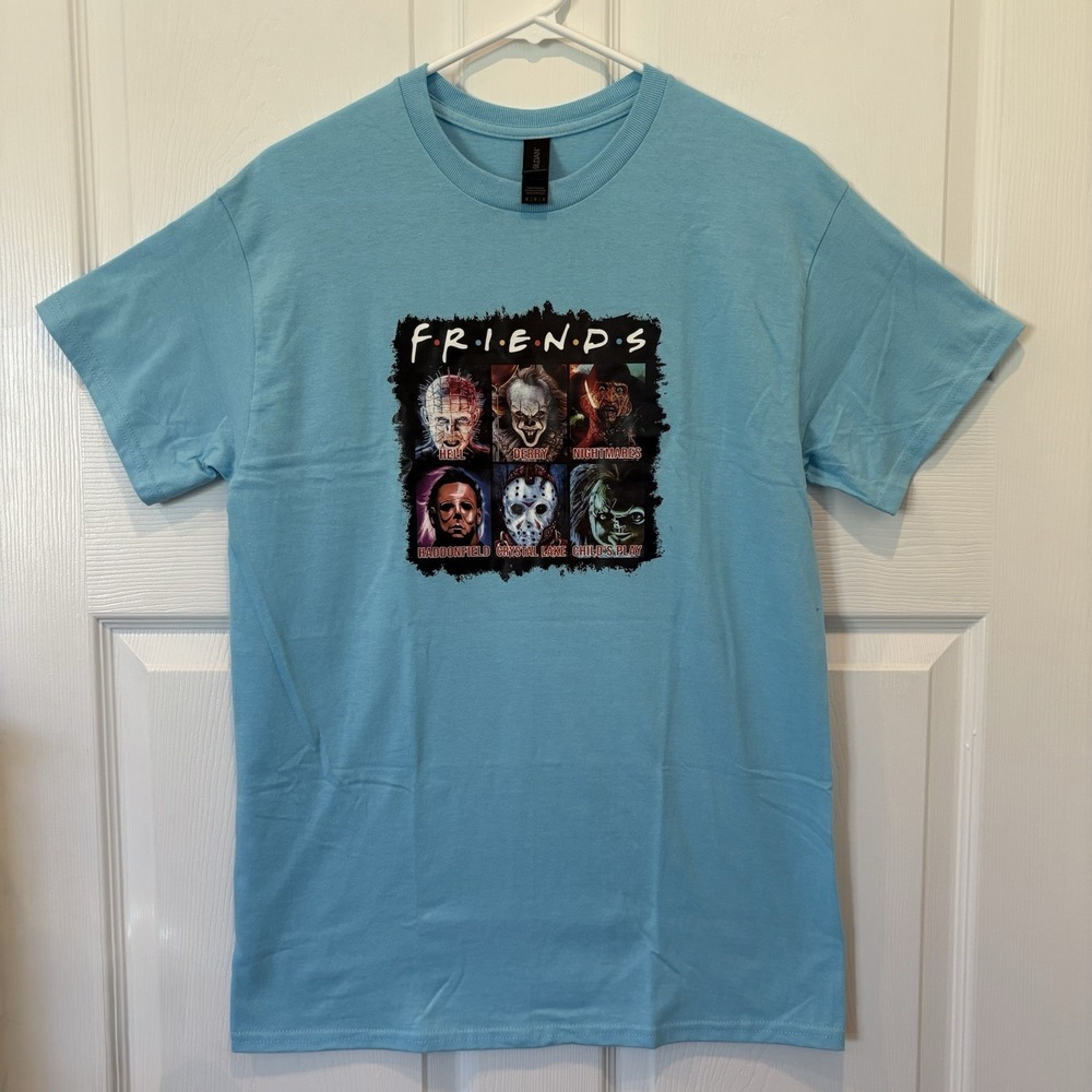 Friends Halloween Horror Movie Killers Characters Scary Friends Tee Medium EUC🎃
